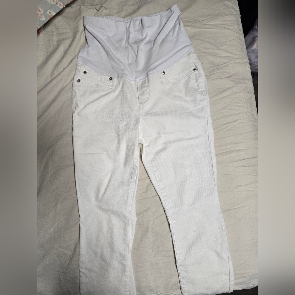 GAP Women's High Rise Maternity Jeans White